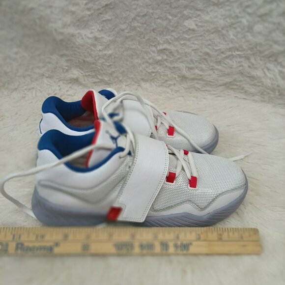 Nike Air Jordans Red & Blue on White Mesh Strap Youth Size 7Y - Picture 3 of 10